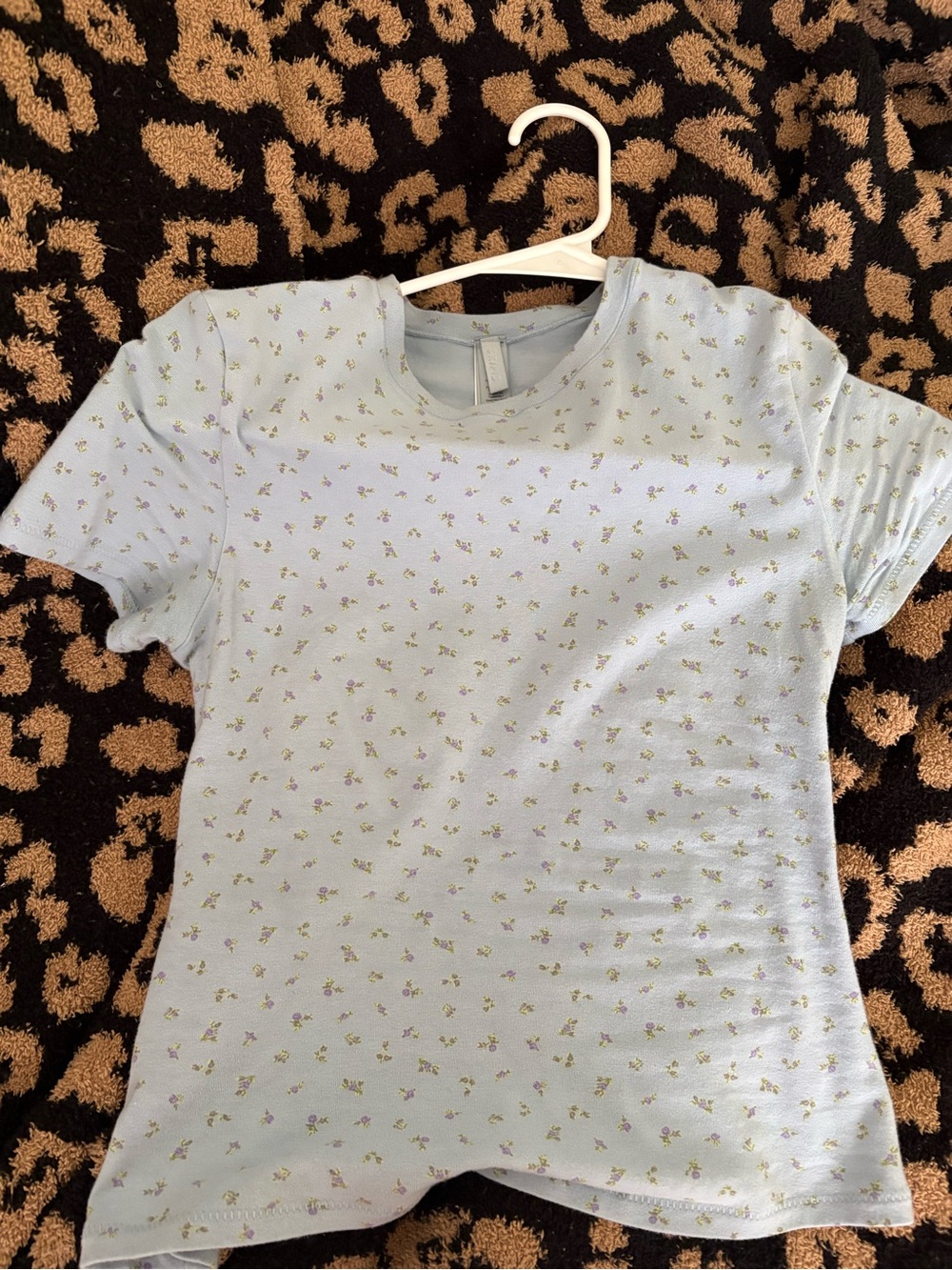 SKIMS cotton jersey  Pale Blue Floral Crewneck Tee